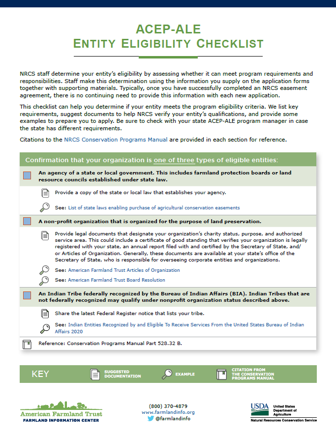 ACEP-ALE Entity Eligibility Checklist - FIC