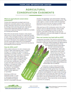 Agricultural Conservation Easement Fact Sheet front page image